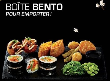Nouvelles boîtes à Bento avec sushis prêts pour emporter