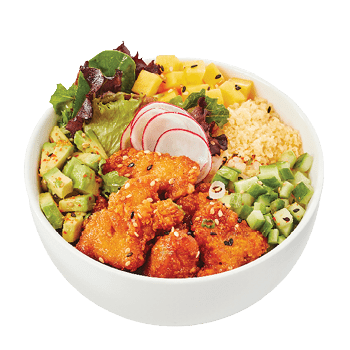 Bols Poke Poulet karaage et mangue